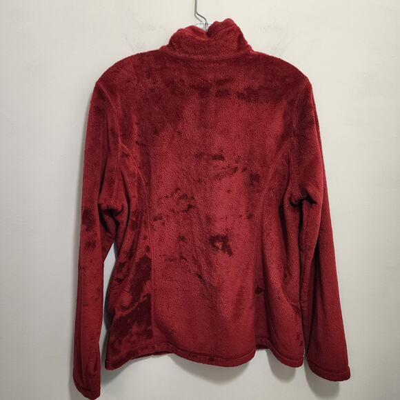 Lands' End super soft plush 1/4 zip pullover red fleece woman's size medium - Picture 3 of 9